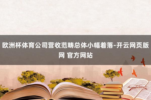 欧洲杯体育公司营收范畴总体小幅着落-开云网页版网 官方网站